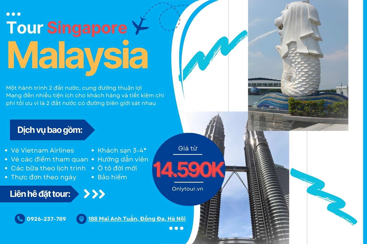 Du Lịch Singapore - Malaysia - Indonesia 5 Này 4 Đêm Bay Vietnam-Airlines