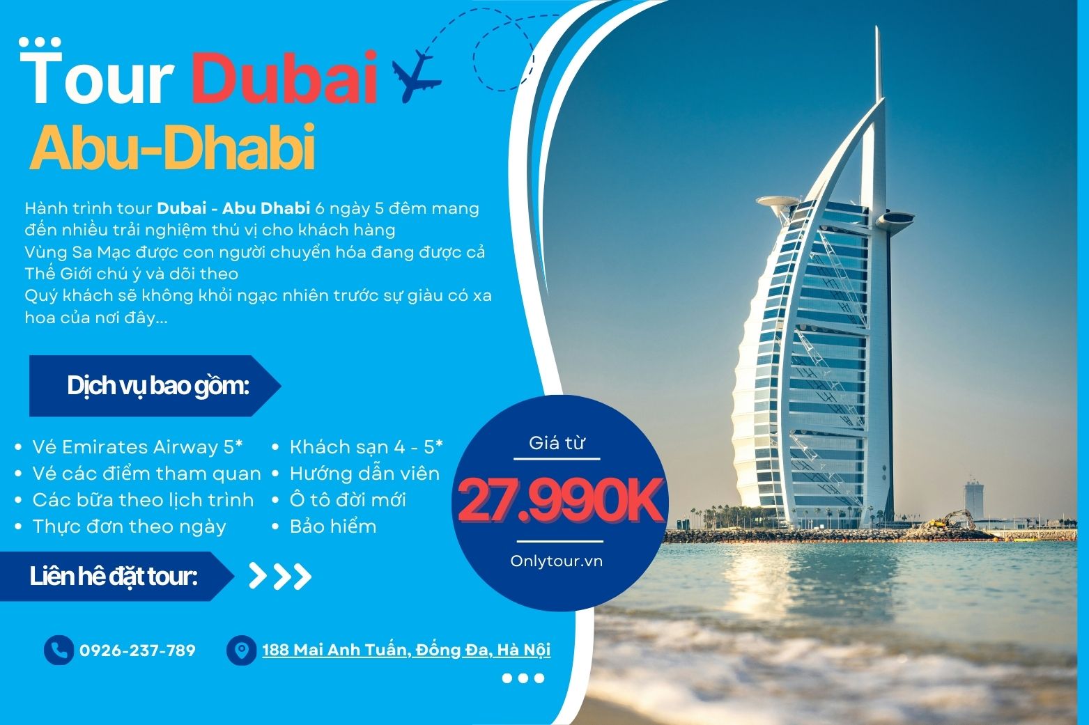 Tour Du Lịch Dubai - Abu Dhabi 6 Ngày 5 Đêm bay Emirates Airlines