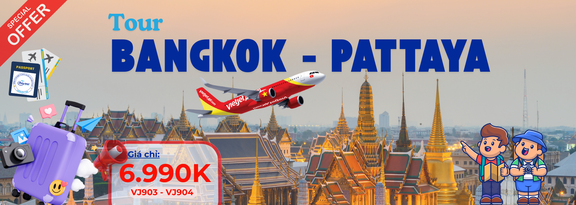 Du lịch Thái Lan bay Vietjet