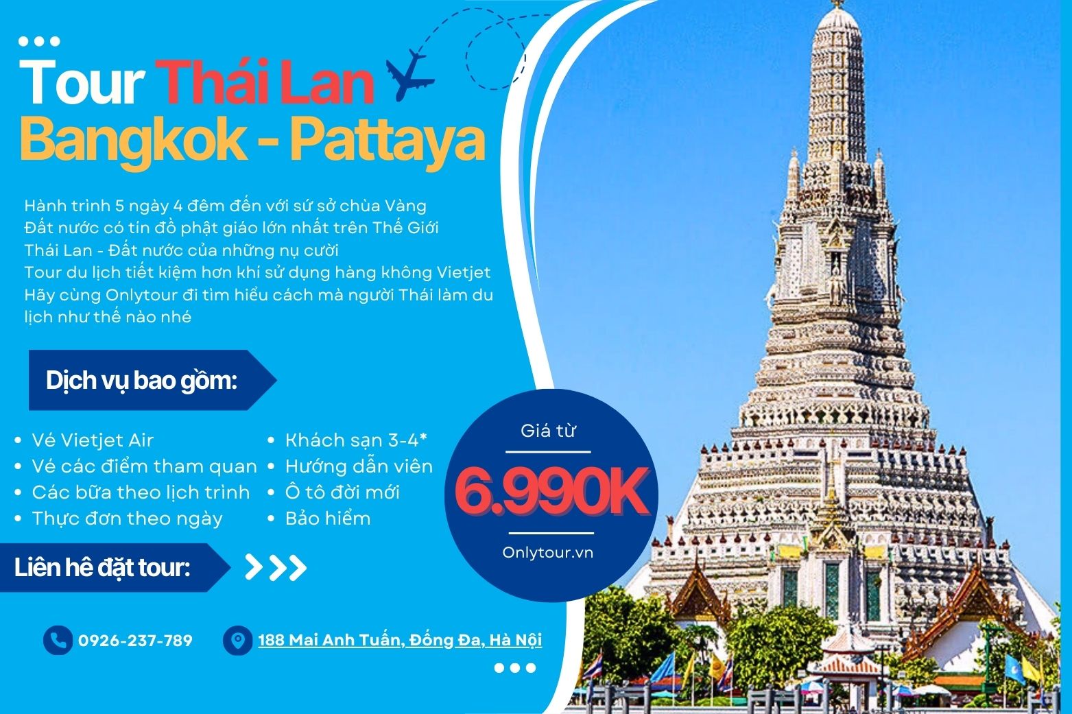 Tour Du Lịch Thái Lan 5 Ngày 4 Đêm Bay Vietjet Air